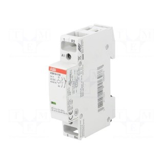 Contactor: 2-pole installation | NC + NO | 24VAC | 24VDC | 16A | DIN