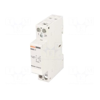 Contactor: 2-pole installation | NC + NO | 220÷230VAC | 220÷230VDC