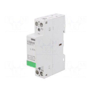 Contactor: 2-pole installation | 20A | 230VAC,220VDC | NC + NO