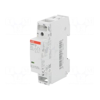 Contactor: 2-pole installation | 20A | 230VAC,230VDC | NC + NO