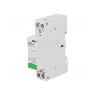Contactor: 2-pole installation | NC x2 | 230VAC | 20A | DIN | IKA