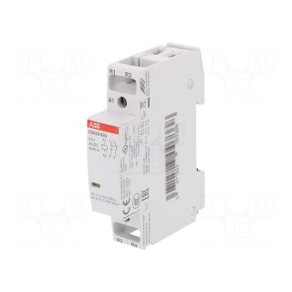 Contactor: 2-pole installation | NC x2 | 24VAC | 24VDC | 20A | DIN | ESB