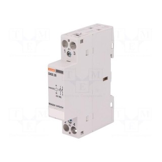 Contactor: 2-pole installation | NO x2 | 24VAC | 24VDC | 32A | DIN | CN32