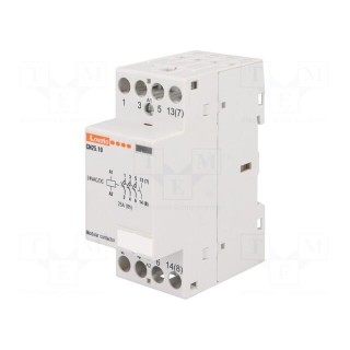 Contactor: 4-pole installation | NO x4 | 24VAC | 24VDC | 25A | DIN | CN25