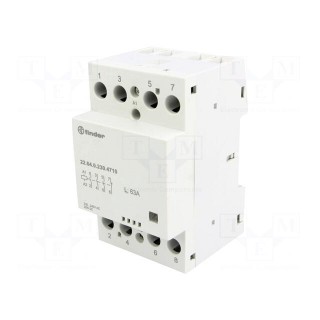 Relay: installation | monostable | NC + NO x3 | Ucoil: 230VAC | 63A