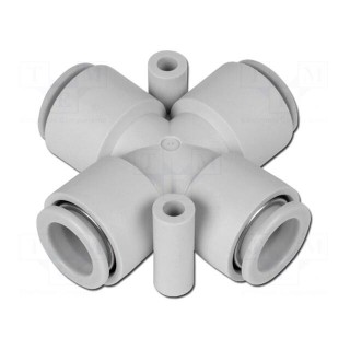 Push-in fitting | -1÷10bar | Mat: polypropylene | 4-fold branch