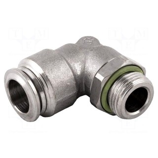 Push-in fitting | angled | -0.99÷20bar | nickel plated brass