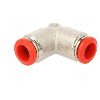Push-in fitting | angled | -0.99÷20bar | nickel plated brass