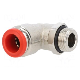 Push-in fitting | angled | -0.99÷20bar | nickel plated brass