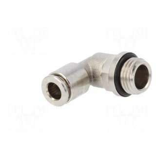Push-in fitting | angled 90° | -0.95÷16bar | nickel plated brass