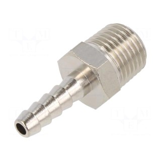 Push-in fitting | connector pipe | nickel plated brass | 6mm