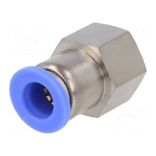 Push-in fitting | straight | -0.95÷15bar | nickel plated brass