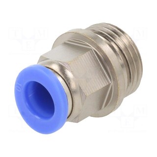 Push-in fitting | straight | -0.95÷15bar | nickel plated brass