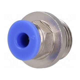 Push-in fitting | straight | -0.95÷15bar | nickel plated brass