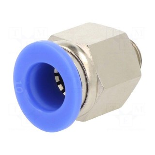 Push-in fitting | straight | -0.95÷15bar | nickel plated brass