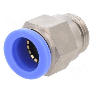 Push-in fitting | straight | -0.95÷15bar | nickel plated brass