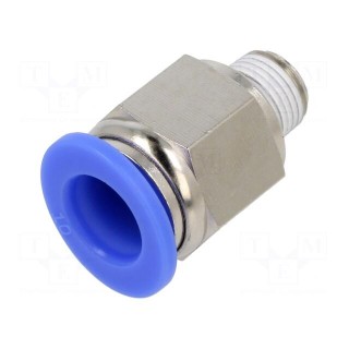 Push-in fitting | straight | -0.95÷15bar | nickel plated brass