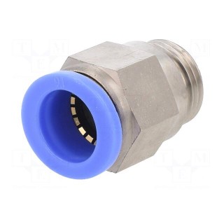 Push-in fitting | straight | -0.95÷15bar | nickel plated brass