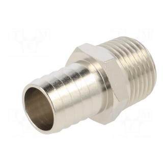 Push-in fitting | connector pipe | nickel plated brass | 17mm