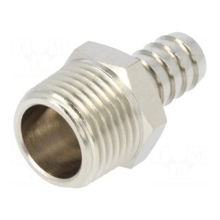 Metal connector | threaded | G 1/2" | Mat: nickel plated brass