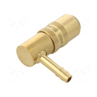 Quick connection coupling | angled 90° | max.10bar | brass | D: 6mm