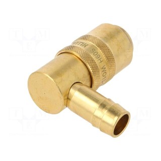Quick connection coupling | angled 90° | max.15bar | brass | D: 13mm