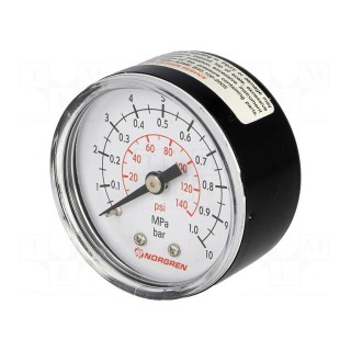 Manometer | BSP 1/8" | outside | Working pressure: 0÷10bar | Ø: 50mm