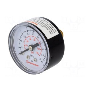 Manometer | BSP 1/8" | outside | Working pressure: 0÷10bar | Ø: 40mm