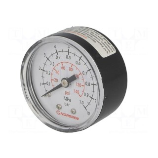 Manometer | BSP 1/8" | outside | Working pressure: 0÷10bar | Ø: 50mm