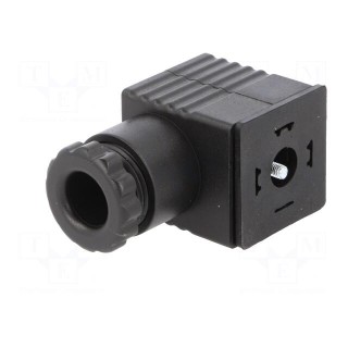 Plug for coil | PIN: 3 | black | 0÷230V | IP65 | A: 27mm | B: 28mm | C: 27mm