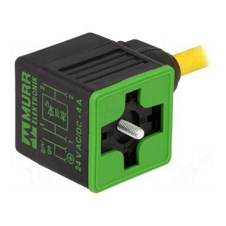 Valve connector | plug | Type: A | PIN: 4 | 18mm | female | 24VDC | 4A | 24VAC