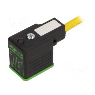 Valve connector | plug | Type: B | PIN: 3 | 10mm | 4A | female | 24VDC | IP65