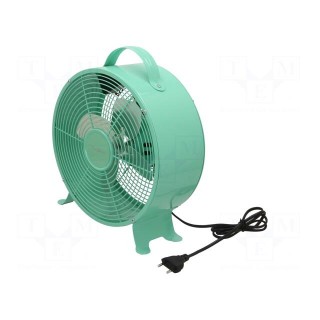 Fan: AC | 20W | 220÷240V | Ø: 250mm | Len: 1.5m | 335x265x110mm | turquoise