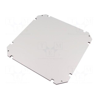 Mounting plate | insulating | W: 250mm | L: 250mm | Thk: 5mm | grey