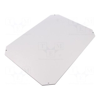 Mounting plate | insulating | W: 376mm | L: 276mm | Thk: 4mm | grey