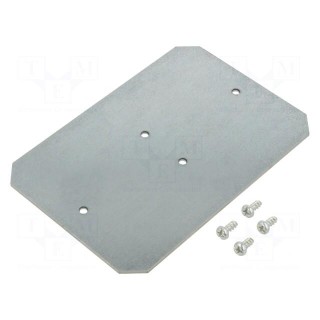 Mounting plate | steel | W: 100mm | L: 146mm | Thk: 2.5mm | Plating: zinc
