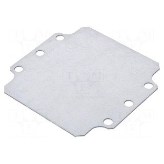 Mounting plate | steel | W: 107mm | L: 110mm | Thk: 1.5mm | Plating: zinc