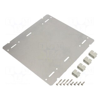 Mounting plate | steel | W: 240mm | L: 240mm | Thk: 2mm | Plating: zinc