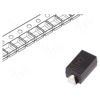 Diode: rectifying | SMD | 1kV | 1A | Package: reel,tape | SMAJ | Ifsm: 30A