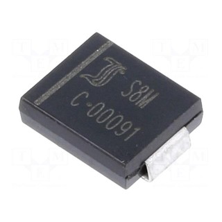 Diode: rectifying | SMD | 1kV | 8A | 1.5us | SMC | Ufmax: 0.98V | Ifsm: 400A