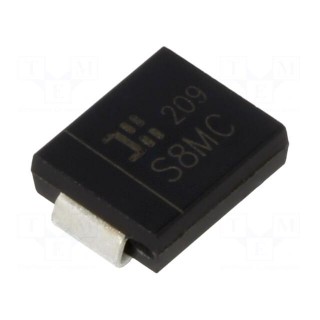 Diode: rectifying | SMD | 1kV | 8A | SMC | Ufmax: 0.985V | Ifsm: 200A