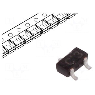 Transistor: NPN | bipolar | BRT | 50V | 0.1A | 0.2W | SC75 | R1: 47kΩ