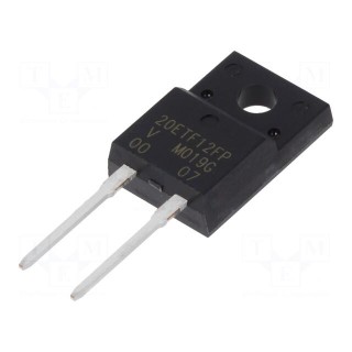 Diode: rectifying | THT | 1.2kV | 20A | tube | Ifsm: 320A | TO220FP | Ir: 6mA