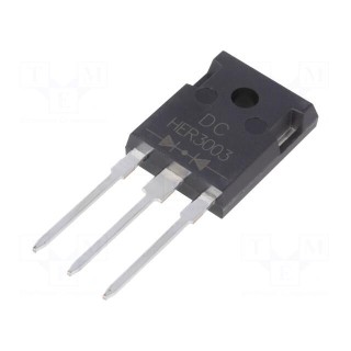 Diode: rectifying | THT | 200V | 30A | tube | Ifsm: 250A | TO3P | Ufmax: 1V