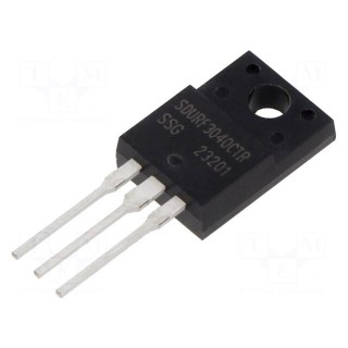 Diode: rectifying | THT | 400V | 15Ax2 | tube | TO220FPAB | Ufmax: 1.45V
