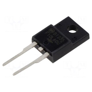 Diode: rectifying | THT | 600V | 10A | Ifsm: 120A | FTO220 | Ufmax: 3V | 25ns