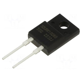 Diode: rectifying | THT | 600V | 10A | tube | TO220FP-2 | Ufmax: 2.3V | 25ns