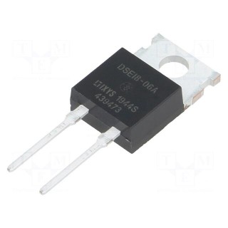 Diode: rectifying | THT | 600V | 8A | tube | Ifsm: 100A | TO220AC | 50W | 35ns