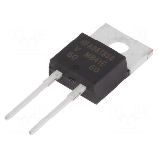 Diode: rectifying | THT | 600V | 8A | tube | Ifsm: 60A | TO220AC | 14W | 18ns