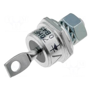 Diode: stud rectifying | 1.2kV | 1V | 70A | anode stud | DO203AB | screw